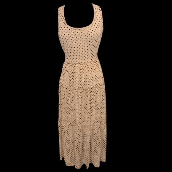 Meadow Rue Anthro Cream-black polka dot lace textured slip lining layers - Picture 9 of 16
